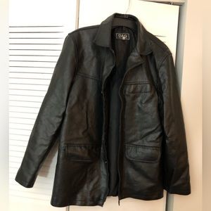 Black Xtra Large Leather material black blazer/jacket